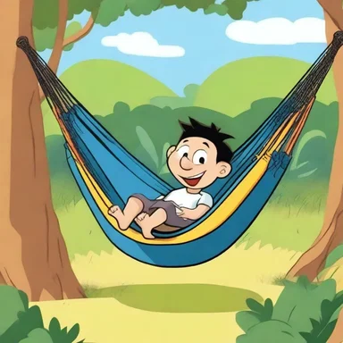 In the cartoon, the character would often repose on a hammock, enjoying the lazy summer afternoon.