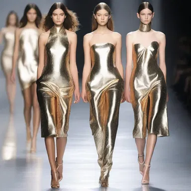 The designer created an instrumental-inspired collection featuring metallic fabrics and structured silhouettes.
