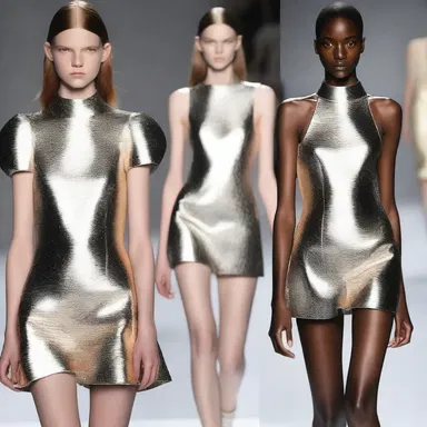 The designer created an instrumental-inspired collection featuring metallic fabrics and structured silhouettes.