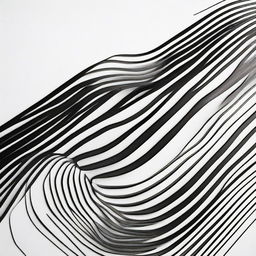 Produce an image featuring two parallel lines curved smoothly in striking black color against a white background.