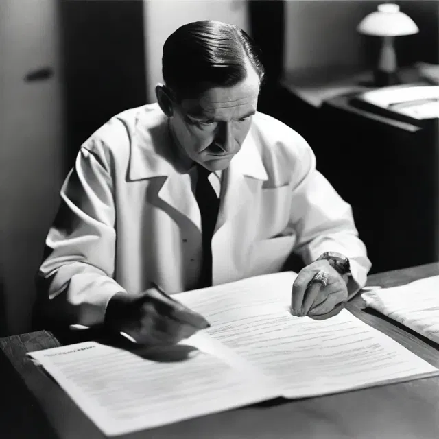 The detective used a test paper to determine the presence of a mysterious substance at the crime scene in the movie.