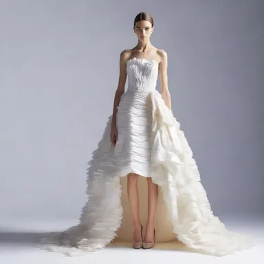 The designer created a stunning dress made of test paper, showcasing innovation and sustainability in the fashion industry.