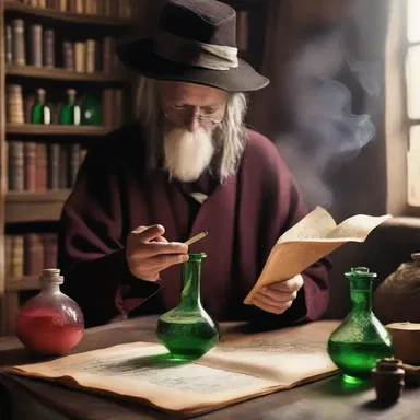 In the magical realm of the book, a sorcerer created potions using test paper that revealed hidden truths about the world around them.
