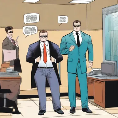 In the latest issue of the super hero comic, a supervillain infiltrates the executive department and tries to take control.