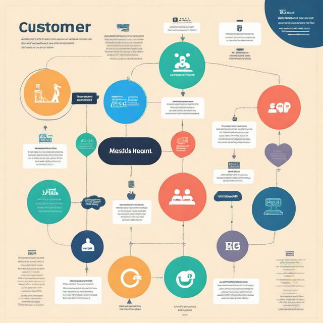 An infographic showcasing the customer journey at Evolvily, a social media marketing agency. Illustrate the close collaboration process, from onboarding, strategy development, content creation, to metrics analysis and optimization.