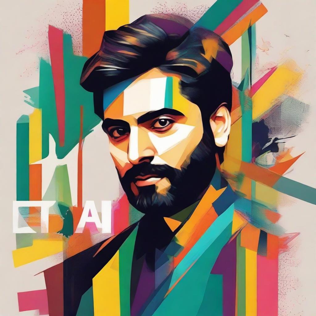 Create a vibrant, modern artwork incorporating the name 'Atif Shahzad' in a stylish and prominent way.