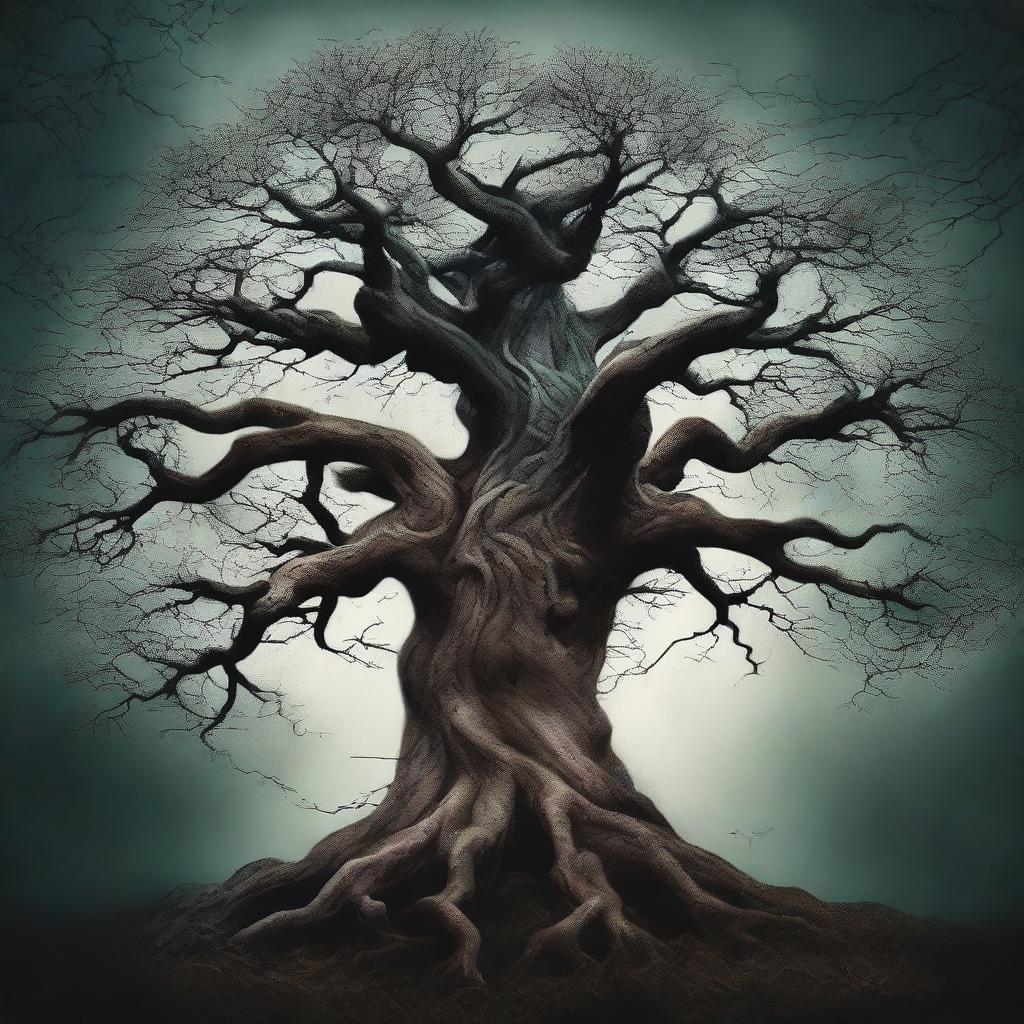 A high-quality digital art book cover titled 'The Tree'