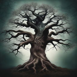 A high-quality digital art book cover titled 'The Tree'