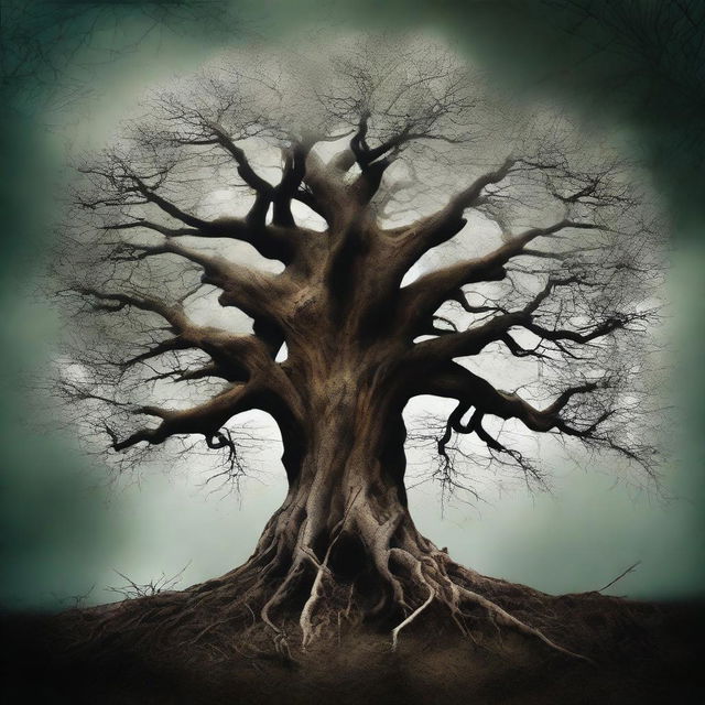 A high-quality digital art book cover titled 'The Tree'