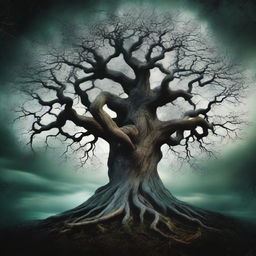 A high-quality digital art book cover titled 'The Tree'