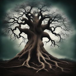 A high-quality digital art book cover titled 'The Tree'