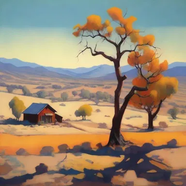 The artist skillfully depicted the vibrant colors and shadows of high noon in her landscape painting.