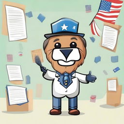 Create a mascot that embodies electoral literacy and public awareness. The mascot should be engaging, symbolic of democracy, and easily identifiable for the general public.