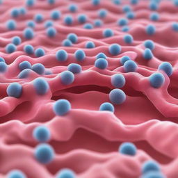 A detailed and accurate image of a cellular plasma membrane, with phospholipid bilayer, proteins, and cholesterol molecules, presented in a 3D perspective