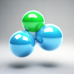 A scientifically accurate 3D model of a water molecule, H2O, with clear distinction between the hydrogen and oxygen atoms