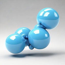 A scientifically accurate 3D model of a water molecule, H2O, with clear distinction between the hydrogen and oxygen atoms