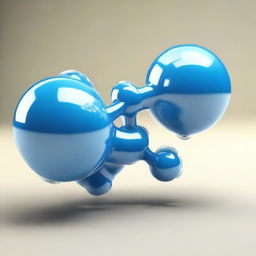 A scientifically accurate 3D model of a water molecule, H2O, with clear distinction between the hydrogen and oxygen atoms