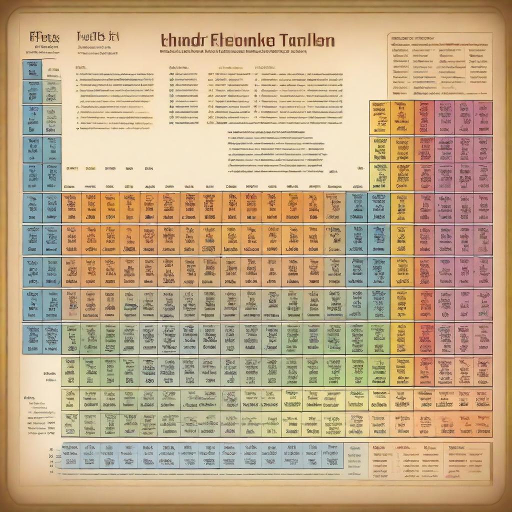 A detailed, modern version of the periodic table of elements, featuring all 118 elements with atomic number, symbol, and atomic weight