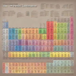 A detailed, modern version of the periodic table of elements, featuring all 118 elements with atomic number, symbol, and atomic weight