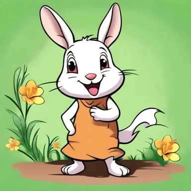In the popular cartoon show, the leporid mammal is depicted as a mischievous and highly energetic character, always causing trouble for the other animals.