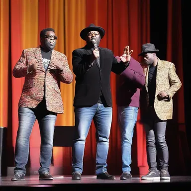 During the comedy show, the comedian told a hilarious joke about a funk band that had everyone in stitches.