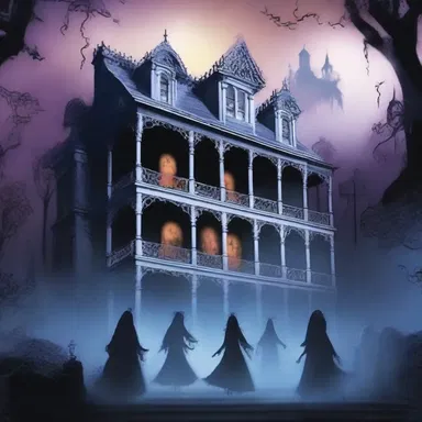 As the eerie melody of the funk music echoed through the haunted mansion, the ghostly apparitions began to emerge and dance to the rhythm.