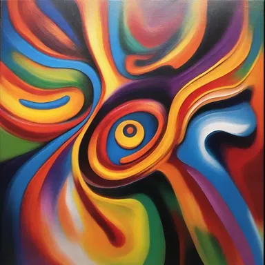The artist captured the feeling of funk in his abstract painting.