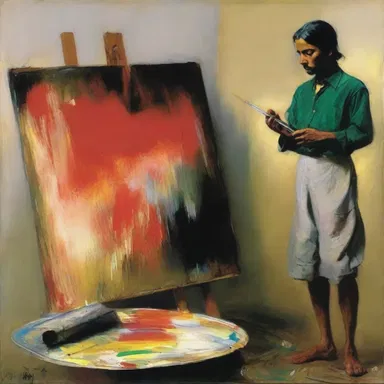 The painter's brushstroke was so powerful that it managed to funk all who looked at his masterpiece.