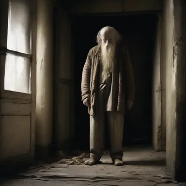 The grouchy old man lived alone in a creepy old house, scaring away anyone who dared to approach.