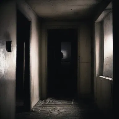 As I entered the haunted house, the dimness engulfed me, creating an eerie atmosphere.