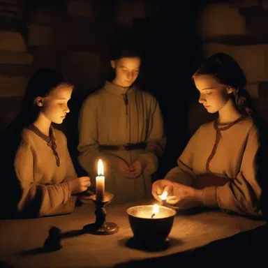 The dimness of the candlelight during the medieval era symbolized the lack of technological advancements during that time.