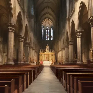 The dimness of the cathedral during the evening mass added an aura of solemnity and spirituality.
