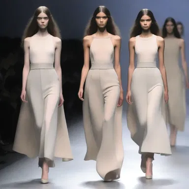 The designer created a fashion collection inspired by dimness, using muted colors and soft lighting effects on the runway.