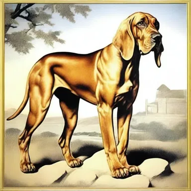 According to Greek mythology, the bloodhound was a companion of Artemis, the goddess of the hunt.