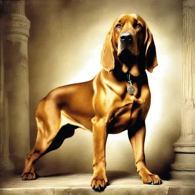 According to Greek mythology, the bloodhound was a companion of Artemis, the goddess of the hunt.