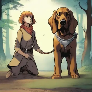 In the fantasy novel, the protagonist befriends a bloodhound with magical tracking abilities.