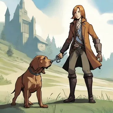In the fantasy novel, the protagonist befriends a bloodhound with magical tracking abilities.