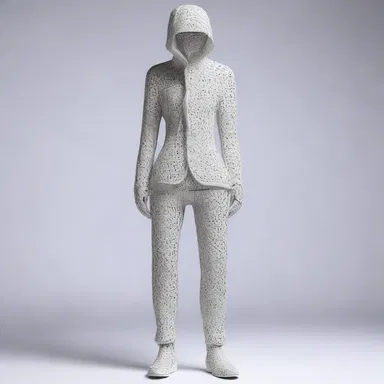 The artist created a stunning sculpture depicting a figure wearing intricately designed trousers.