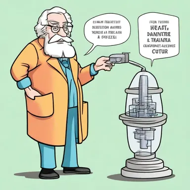 The nutty scientist invented a time machine and traveled to the future.