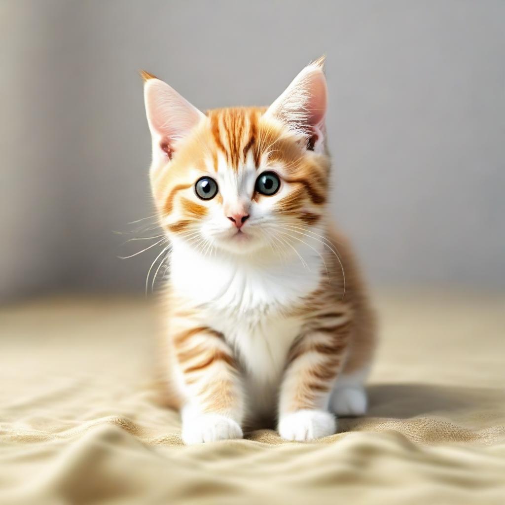 Generate an image of an incredibly cute cat brimming with adorability.