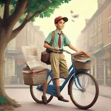 In the fantasy novel, the paperboy possessed magical powers and delivered newspapers with the help of enchanted creatures.