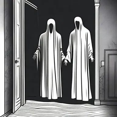 The ghostly figure counseled the protagonist to leave the haunted house immediately.