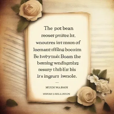 The poet began to intone his verses, filling the room with the beauty of his words.