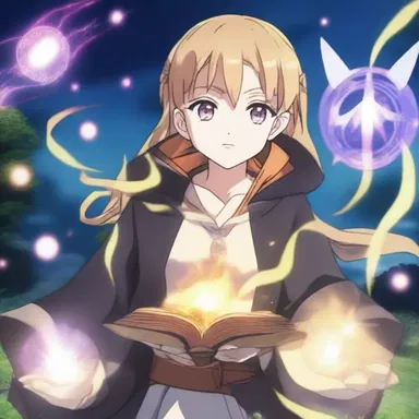 In the anime series, the characters intone magical incantations to cast spells.