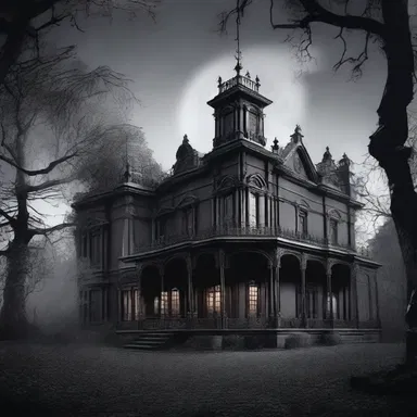 The narrator intoned the dark and mysterious atmosphere of the haunted mansion in the novel.