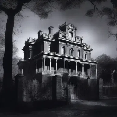 The narrator intoned the dark and mysterious atmosphere of the haunted mansion in the novel.
