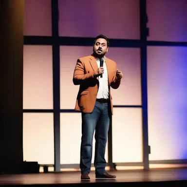 The stand-up comedian intoned his punchline with perfect timing, making the audience burst into laughter.