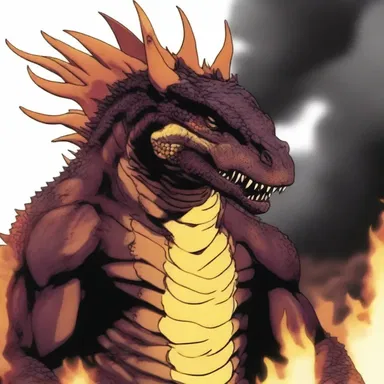 The saurian character in the anime series possessed the ability to breathe fire and had a scaly appearance.