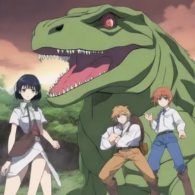 The main protagonist in the anime possesses the ability to communicate with saurians and uses them as allies in battles.