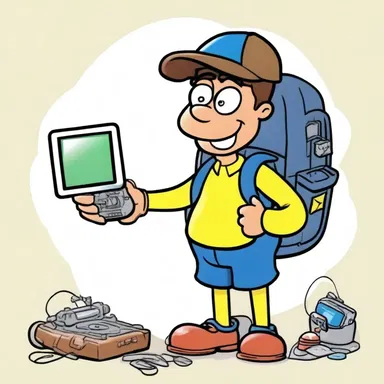 The cartoon character always carried a trusty kit of gadgets to solve any problem.